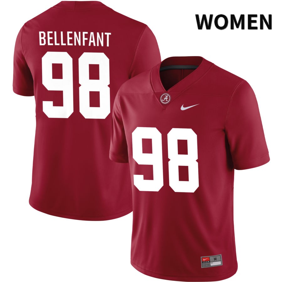 Alabama Crimson Tide Women's Upton Bellenfant #98 NIL Crimson 2022 NCAA Authentic Stitched College Football Jersey IL16S05JU